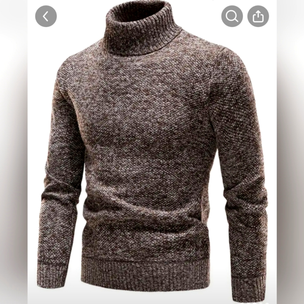 Men's Casual Sweater,Knit Slim Fit Pullover Turtleneck Sweater For Fall & Winter
